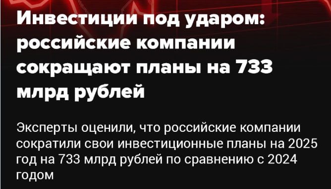 Эксперты оценили снижение инвестпланов компаний в 733 млрд рублей