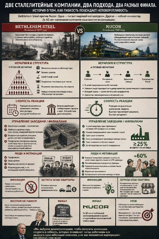 История из сферы бизнеса. Про противостояние двух американских сталелитейных компаний