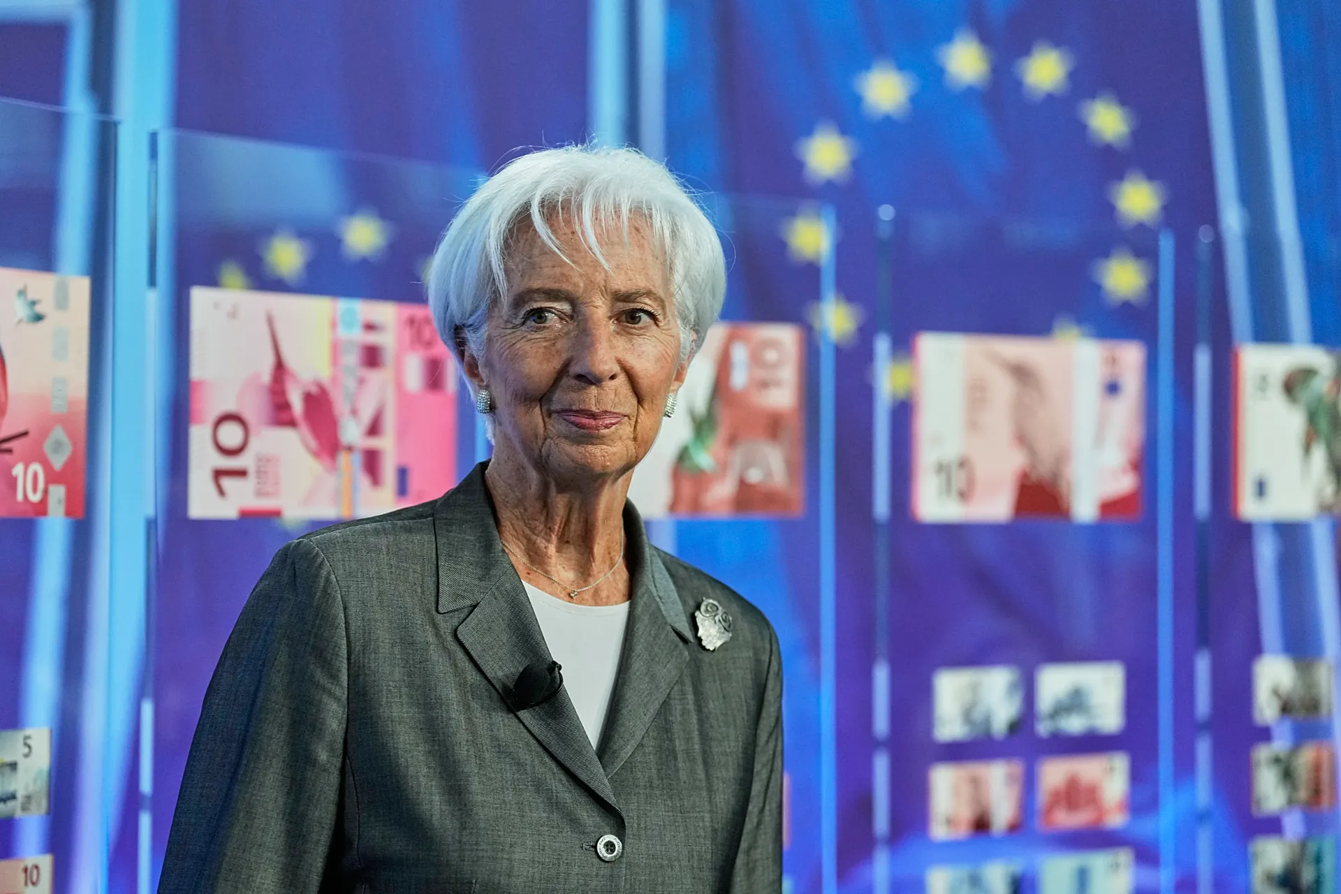 FILE. ECB President Christine Lagarde attends the Euro banknote design proposals reveal event in Frankfurt, Germany, 23 July 2026